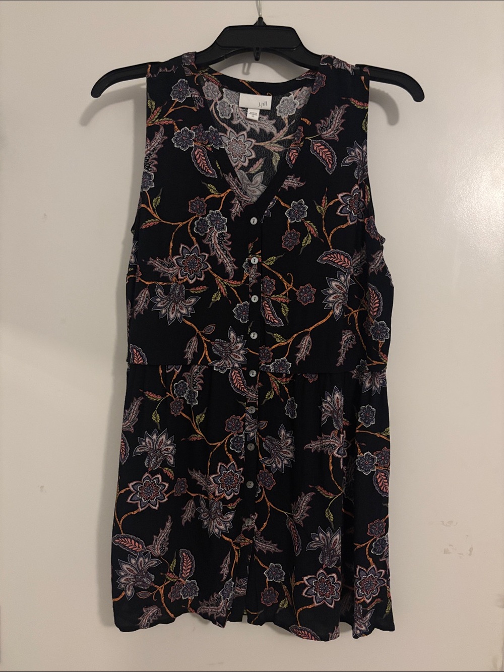 J. Jill Black Floral Paisley Dress